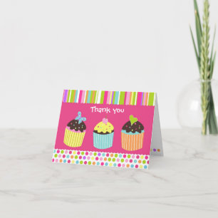 Cartão De Agradecimento Sweet Cute Cupcake Folded Thank You Note Card