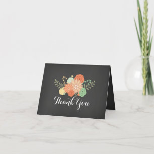 Cartão De Agradecimento Sweet Floral Chalkboard Thank You Card