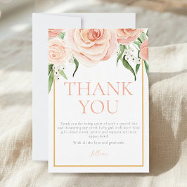 Cartão De Agradecimento Sweet Girl Pink Floral Baby Shower Thank You Card