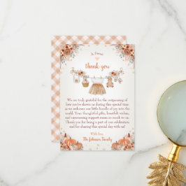 Cartão De Agradecimento Sweet Little Pumpkin Autumn Baby Shower 