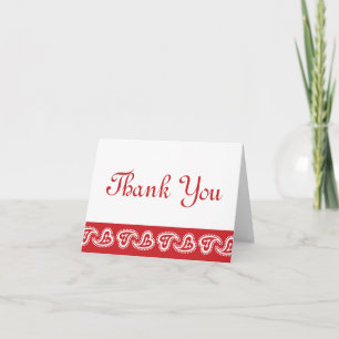 Cartão De Agradecimento Sweet Paisley Hearts in Cherry Thank You Card