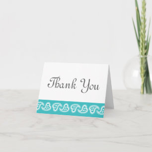 Cartão De Agradecimento Sweet Paisley Hearts in Turquoise Thank You Card
