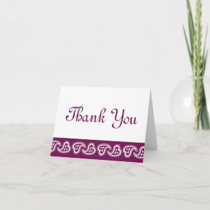 Cartão De Agradecimento Sweet Paisley Hearts in Wine Thank You Card