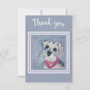 Cartão De Agradecimento Sweet Schnauzer Muito Obrigado