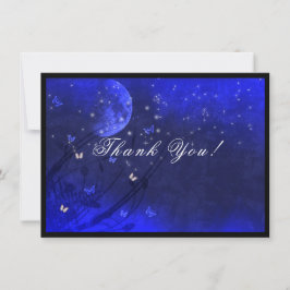 Cartão De Agradecimento Sweet Sixteen  Enchanted Evening Purple Blue  