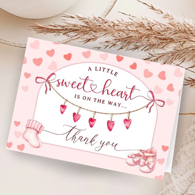 Cartão De Agradecimento Sweetheart Baby Shower Folded Thank You Cards (Criador carregado)