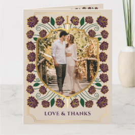 Cartão De Agradecimento Sword & Shield Medieval Fantasy Casamento Monogram