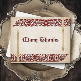 Cartão De Agradecimento Swords Celtic Wedding