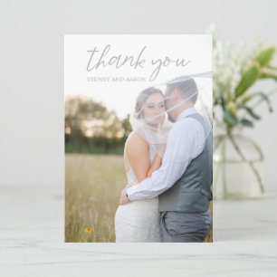 Cartão De Agradecimento Sydney Cinza Modern Wedding