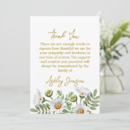 Cartão De Agradecimento Sympathy Daisy Thank You Card