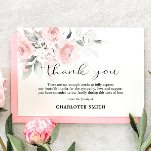 Cartão De Agradecimento Sympathy Flower Blush Pink Roses THANK YOU PHOTO