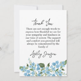 Cartão De Agradecimento Sympathy Forget me not Photo Thank You Card