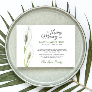 Cartão De Agradecimento Sympathy Funeral Calla Lily Flowers Thank You