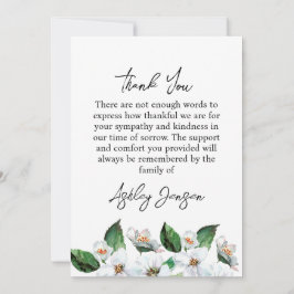 Cartão De Agradecimento Sympathy Jasmine Photo Funeral Thank You Card