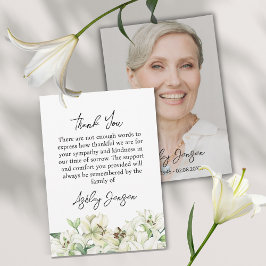 Cartão De Agradecimento Sympathy Lily Photo Funeral Thank You Card