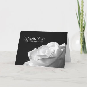 Cartão De Agradecimento Sympathy Memorial Thank You Card -- White Rose