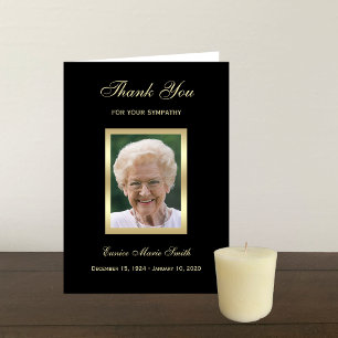 Cartão De Agradecimento Sympathy Memorial Thank You Note Card with Photo