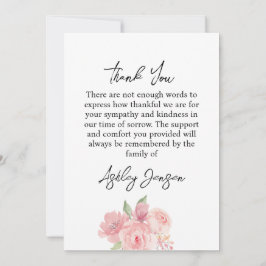 Cartão De Agradecimento Sympathy Rose Funeral Thank You Card