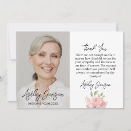 Cartão De Agradecimento Sympathy Rose Photo Funeral Thank You Card