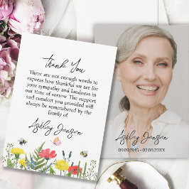 Cartão De Agradecimento Sympathy Wildflower Photo Funeral Thank You Card