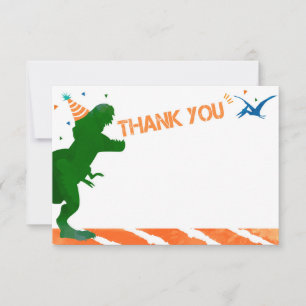 Cartão De Agradecimento T Rex Dinossaur Aniversário Obrigado Nota Cartõe