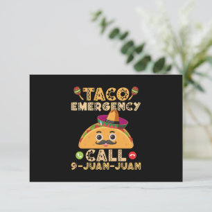 Cartão De Agradecimento Taco Emergency Call Funny Cinco de Mayo Mexicano