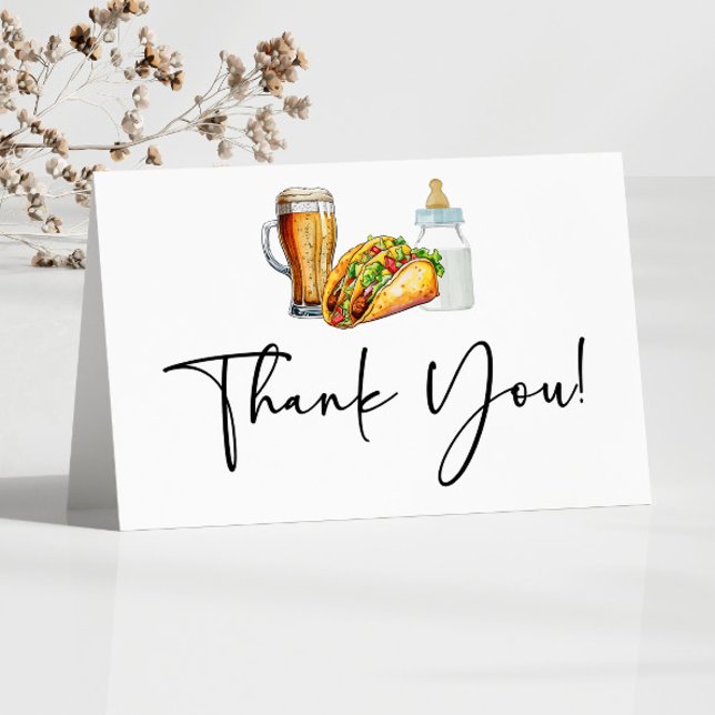 Cartão De Agradecimento Tacos Brews e Fraldas também! Chá de fraldas (Criador carregado)