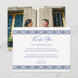 Cartão De Agradecimento Talavera Espanhol Casamento Mexicano Foto Agradeci