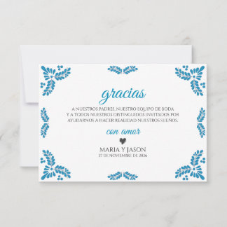 Cartão De Agradecimento Talavera Turquoise Minimalist Spanish Wedding