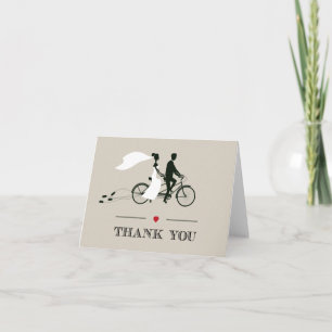 Cartão De Agradecimento Tandem Bicycle Wedding Thank You