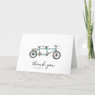 Cartão De Agradecimento Tandem Bike Obrigado dos Dois, Casamento