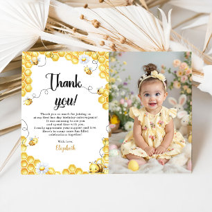 Cartão De Agradecimento Tão Doce Para Abelha Amarela Foto de Aniversário