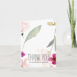 Cartão De Agradecimento Tão Linda Aquarela Floral Obrigada
