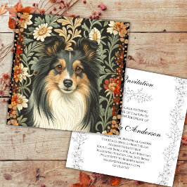 Cartão De Agradecimento Tapeçaria de Jardim Shetland Sheepdog Sheltie Conv
