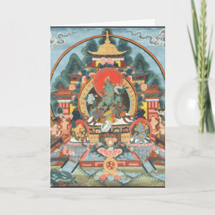 Cartão De Agradecimento Tara Verde com Om Mani Padme Hum