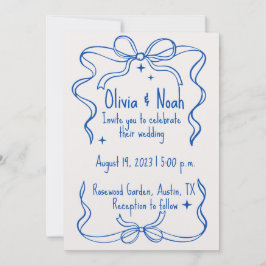 Cartão De Agradecimento Tarjeta De Agradecimiento Elegant Blue Ribbon Wedd
