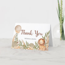 Tarjeta De Agradecimiento Lion Boho pampas Grass t
