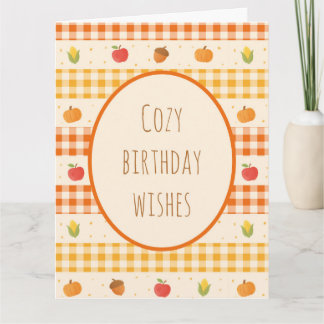 Cartão De Agradecimento Tarjeta de felicitación de cumpleaños en otoño,