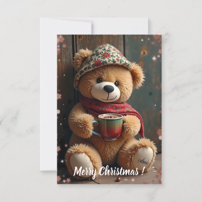 Cartão De Agradecimento Tarjeta Navideña Teddy #2 (Frente)