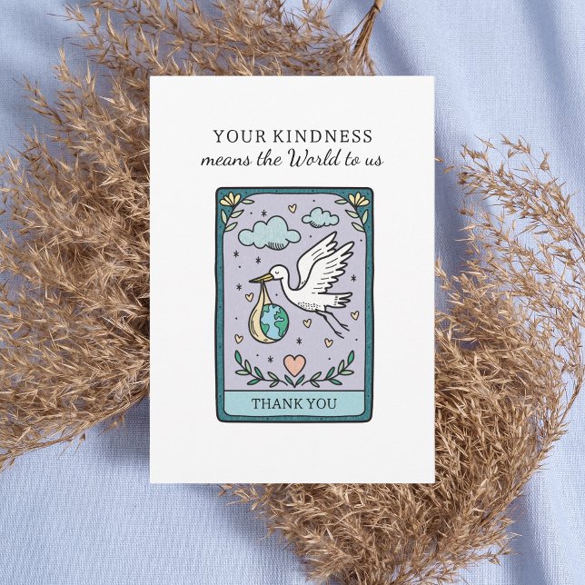 Cartão De Agradecimento Tarot The World Baby Shower (Criador carregado)