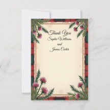 Tartan de Cardo Escocês Vermelho T Casamento Perso