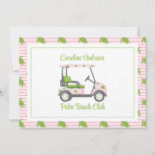 Cartão De Agradecimento Tartarugas Preppy Personalizadas de Carrinho de Go