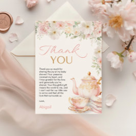 Cartão De Agradecimento Tea Party Baby Shower Thank You Card