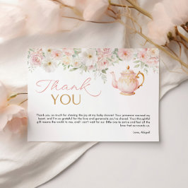Cartão De Agradecimento Tea Party Baby Shower Thank You Card