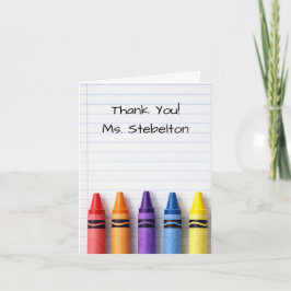 Cartão De Agradecimento Teacher Appreciation Crayon Thank You Card