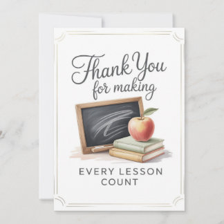 Cartão De Agradecimento Teacher Thank You Card