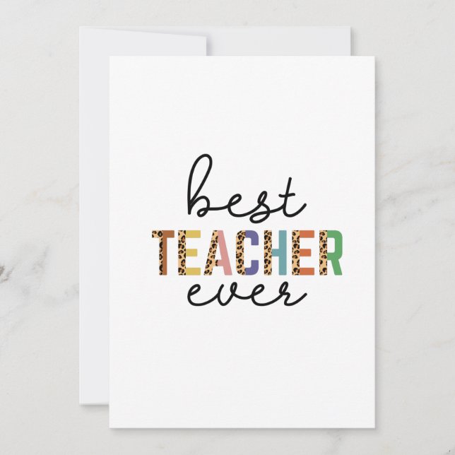 Cartão De Agradecimento Teacher's Day Best Teacher Ever (Frente)