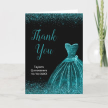 Teal Blue Dress Faux Glitter Quinceanera