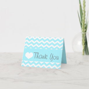 Cartão De Agradecimento Teal Chevron Thank You Note