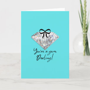 Cartão de Agradecimento Teal & Diamond